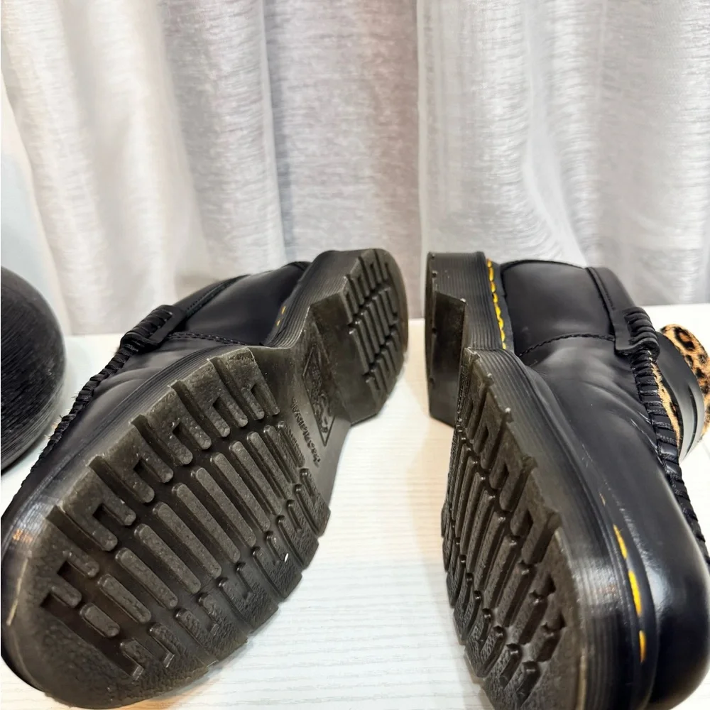 Dr. Martens Black and Leopard Print Loafers - Picture 12 of 12